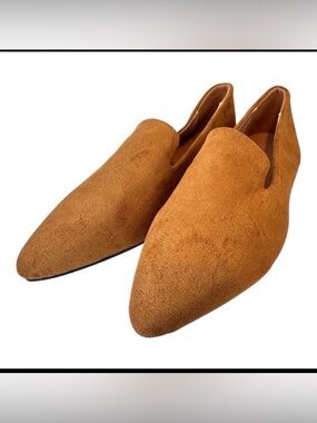Brand New Faux Suede Pointed-Toe Loafers – Brown EU 40 Women’s 9 9.5